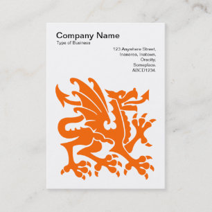 Dragon - Orange auf Weiß Visitenkarte