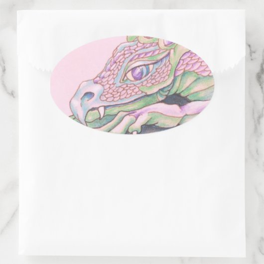 Dragon Ovaler Aufkleber (Tasche)