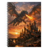 Dragon Over Duskfall Castle Notizblock (Vorderseite)