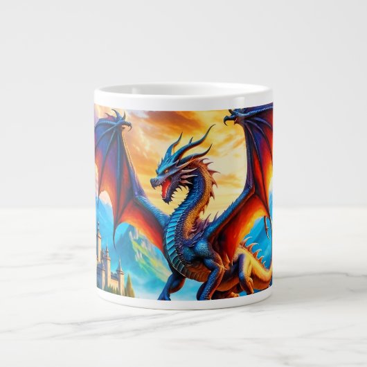 Dragon Over Village Coffee Tasse (Vorderseite)