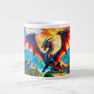 Dragon Over Village Coffee Tasse