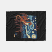 Dragon Painting Starry Night Funny Fantasy Art Men Fleecedecke (Vorderseite (Horizontal))