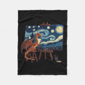 Dragon Painting Starry Night Funny Fantasy Art Men Fleecedecke (Vorderseite)