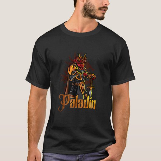 Dragon Paladin Roleplay D20 Rpg Tabletop Gamer T-Shirt (Vorderseite)