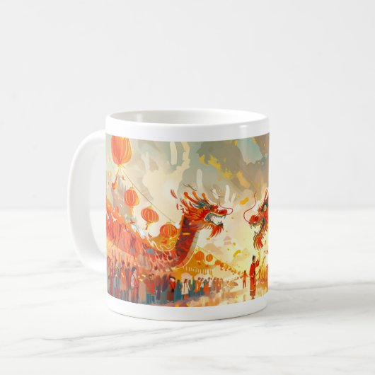 Dragon Parade - Design 2 Kaffeetasse (Vorderseite Links)