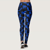 Dragon pattern 02 blue.bwx4 black BG Leggings (Rückseite)