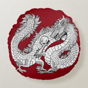 Dragon Pearl Rundes Kissen