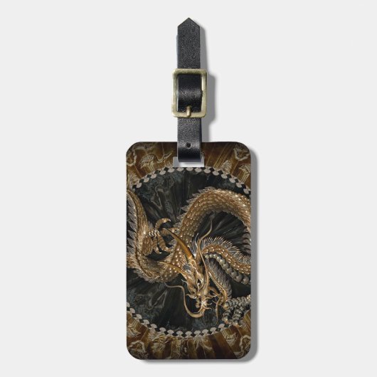 Dragon Pentagram Gepäckanhänger (Vorderseite vertikal)