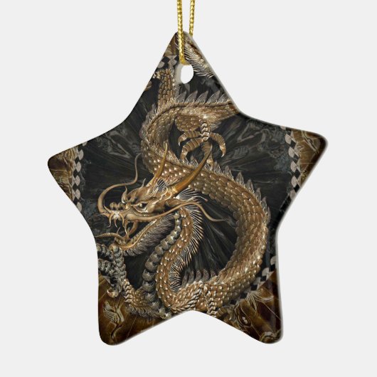 Dragon Pentagram Keramik Ornament (Links)
