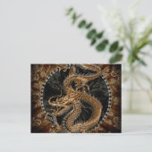 Dragon Pentagram Postkarte (Stehend Vorderseite)