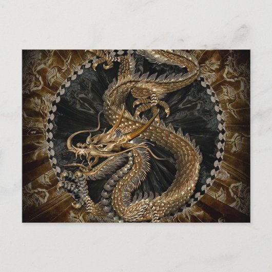 Dragon Pentagram Postkarte (Vorderseite)