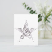 Dragon Pentagram Postkarte (Stehend Vorderseite)