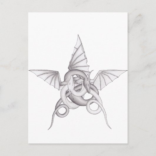 Dragon Pentagram Postkarte (Vorderseite)