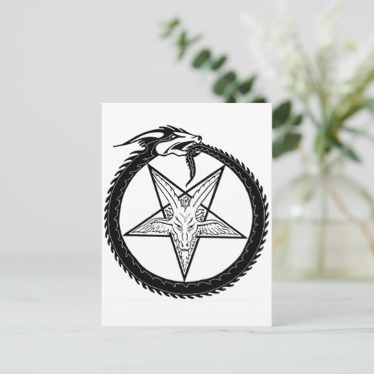 Dragon Pentagram Postkarte (Stehend Vorderseite)