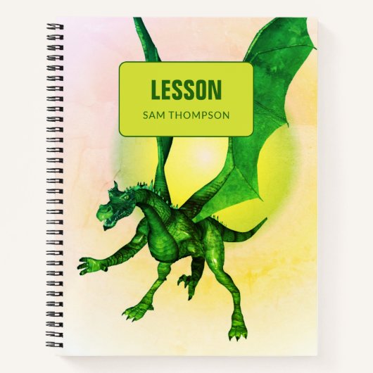 Dragon Personalisiert Lesson Komposition School  Notizblock (Vorderseite)