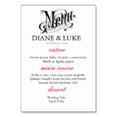 Dragon-Pheonix Double Happiness Wedding Menu+Table Tischnummer (Rückseite)
