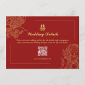 Dragon Phoenix Chinese Wedding Details QR Code Begleitkarte (Vorderseite)