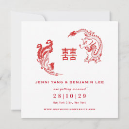 Dragon-Phoenix-Chinesische Hochzeit retten das Dat Einladung