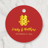 Dragon phoenix Chinesisches Hochzeitlogo Geschenkanhänger (Rückseite)