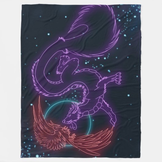 Dragon Phoenix Fleece Blanket (Vorderseite)