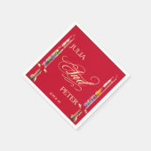 Dragon-Phoenix Red Candles Chinesische Hochzeit Serviette (Ecke)
