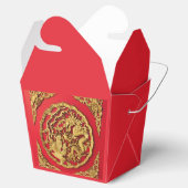 Dragon Phoenix Red Gold Chinesische Hochzeit Geschenkschachtel (Geöffnet)