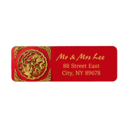 Dragon Phoenix Red Gold Chinesisches Hochzeitspaar