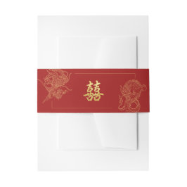Dragon Phoenix Traditionelles Rotes Chinesisches H Einladungsbanderole
