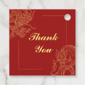 Dragon Phoenix Traditionelles Rotes Chinesisches H Geschenkanhänger (Rückseite)