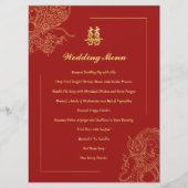 Dragon Phoenix Traditionelles Rotes Chinesisches H Menükarte (Vorderseite)