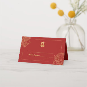 Dragon Phoenix Traditionelles Rotes Chinesisches H Platzkarte
