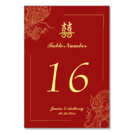 Dragon Phoenix Traditionelles Rotes Chinesisches H Tischnummer