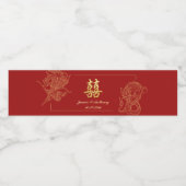 Dragon Phoenix Traditionelles Rotes Chinesisches H Wasserflaschenetikett (Einzelnes Label)