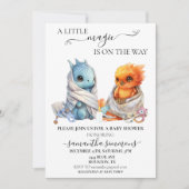 Dragon Phoenix Twins Magische Mythologie Kinderdus Einladung (Vorderseite)