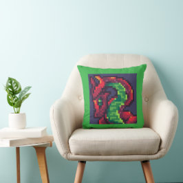 Dragon, Pixel Art, pixelart Kissen