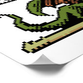 Dragon Platform 8-Bit Pixel Art Poster (Ecke)