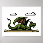 Dragon Platform 8-Bit Pixel Art Poster (Vorne)