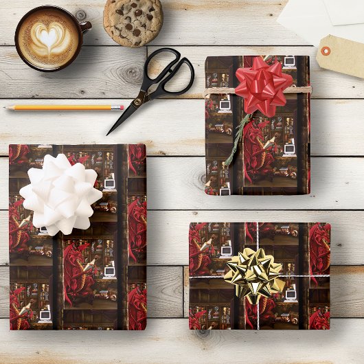 Dragon Podcast Library Geschenkpapier Set