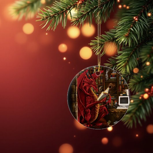 Dragon Podcast Library Keramik Ornament