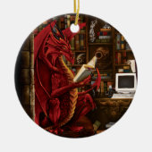 Dragon Podcast Library Keramik Ornament (Vorne)