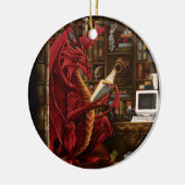 Dragon Podcast Library Keramik Ornament (Links)