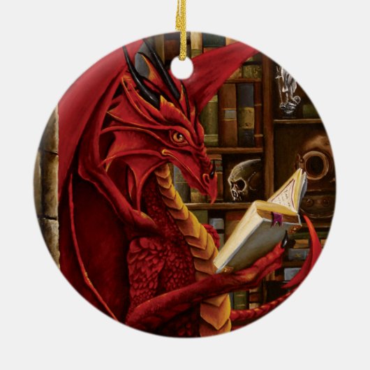 Dragon Podcast Library Keramik Ornament (Hinten)