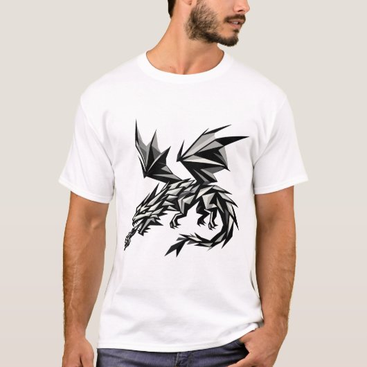 Dragón poligonal T-Shirt (Vorderseite)