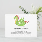 Dragon Pool Float Birthday Pool Party Einladung (Stehend Vorderseite)