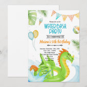 Dragon pool party theme invitation einladung (Vorne/Hinten)
