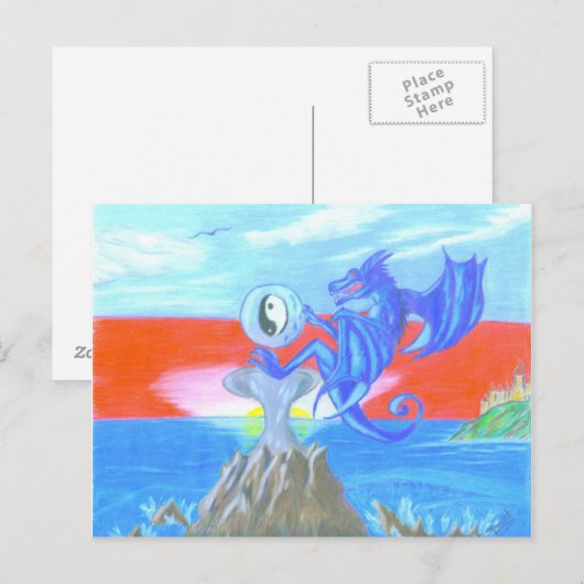 Dragon Postcard Postkarte (Vorne/Hinten)