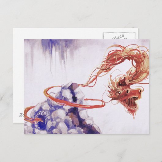 Dragon Postkarte (Vorne/Hinten)
