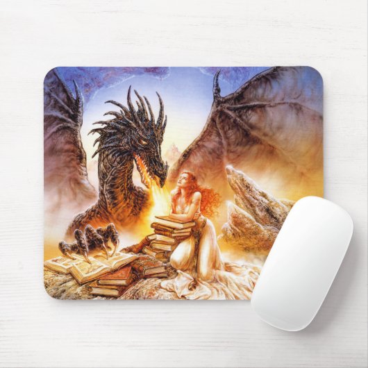 Dragon Princess Fantasy Art Mousepad (Mit Mouse)