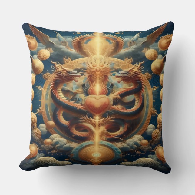 Dragon Prosper Throw Kissen (Vorderseite)