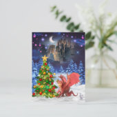 Dragon Pulling on Christmas Tree Feiertagspostkarte (Stehend Vorderseite)
